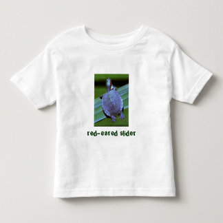 Camiseta Infantil tartaruga do bebê, slider vermelho-orelhudo