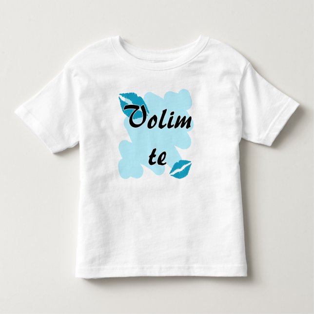 Camiseta Infantil Te de Volim - croata - eu te amo (Frente)