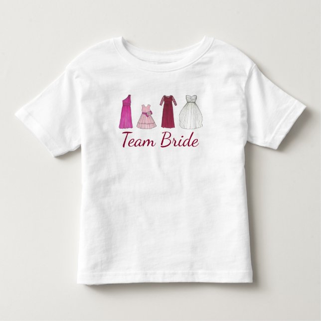 Camiseta Infantil TEAM BRIDE Flower Party Flower Girl Pink (Frente)