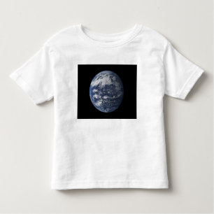 Camiseta Infantil Terra de cheio centrada no Oceano Pacífico