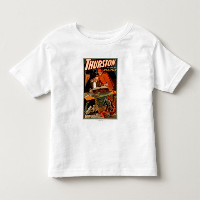 Camiseta Infantil Thurston o grande mágico com mágica do diabo (Frente)