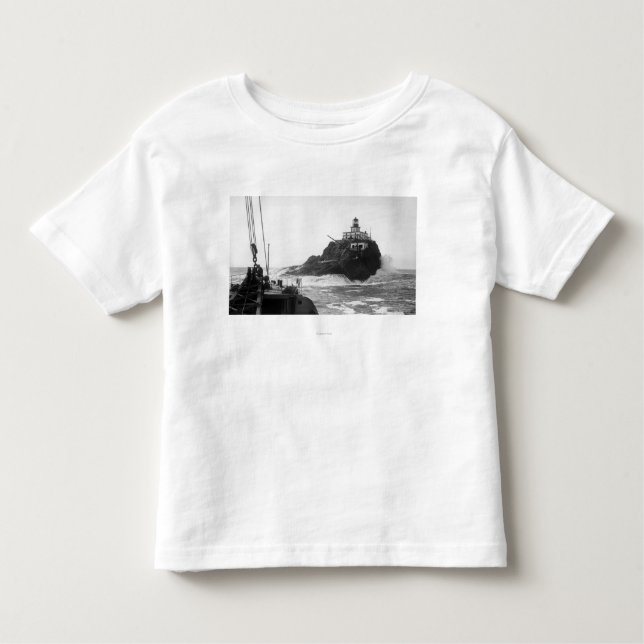 Camiseta Infantil Tillamook, farol de Oregon do navio Photograp (Frente)