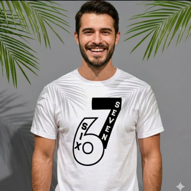 Camiseta Infantil Tipografia de Texto Gráfico Tend (On-Trend 67 Numerical Text Art Customizable Men's Shirt)