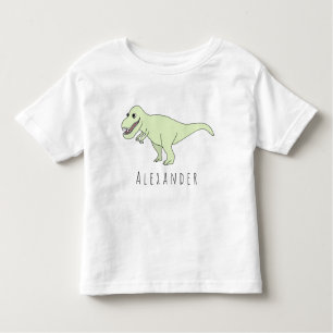 Camiseta Infantil Toddler Boy Doodle T-Rex Dinossaur com Nome