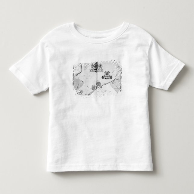 Camiseta Infantil Trace No.9 que mostra a rota da frota da armada (Frente)
