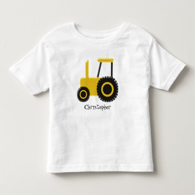Camiseta Infantil Trator Amarelo (Frente)