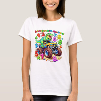 Camiseta Infantil Trator de Números Matemáticos Fo