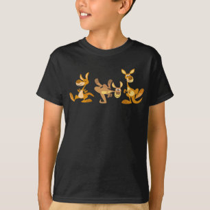 Camiseta Infantil Trio Fofo de Cangurus de Desenho