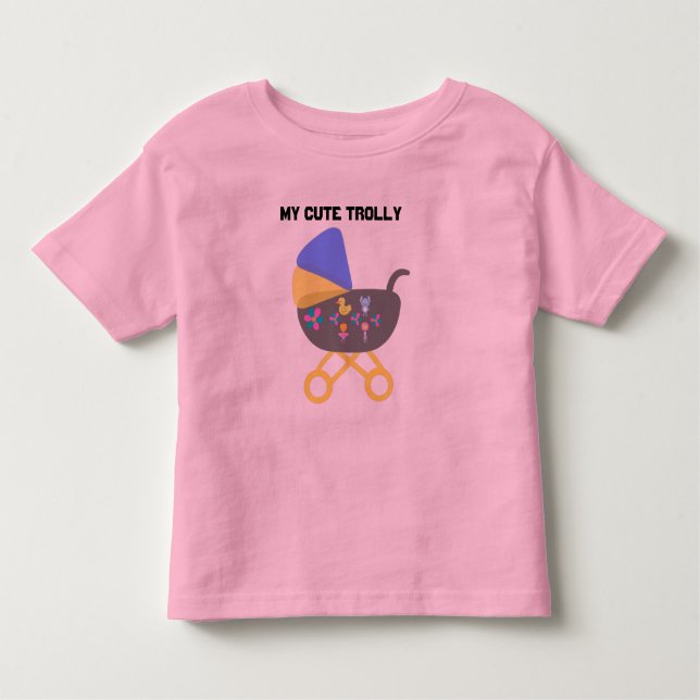 Camiseta Infantil Trolly Rosa Fofa (Frente)