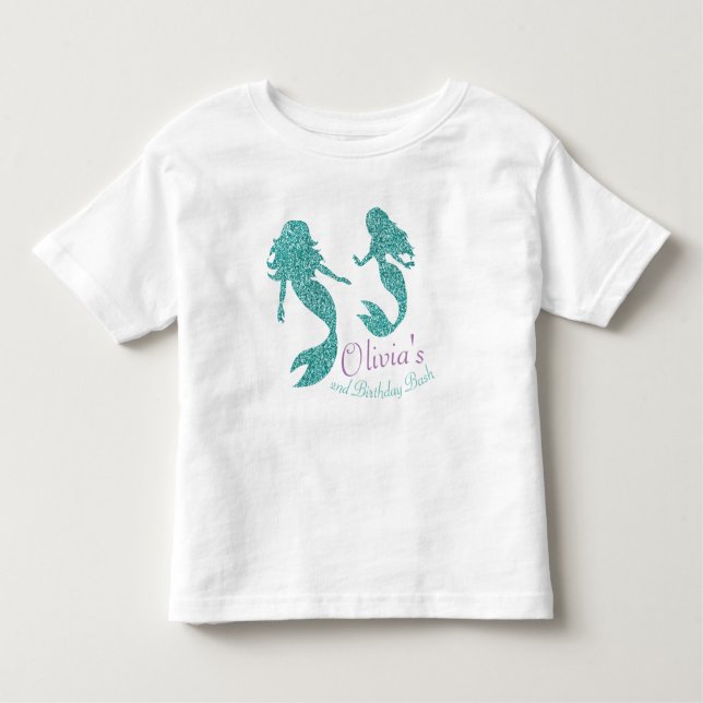 Camiseta Infantil Tshirt da criança da sereia com texto (Frente)