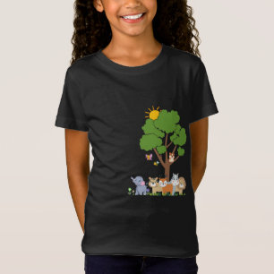 Camiseta Infantil U de Animais Fofos da Savana & S
