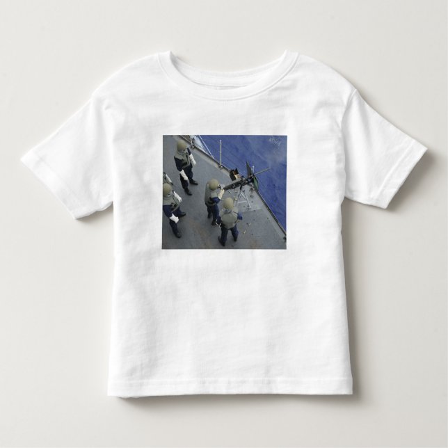 Camiseta Infantil Um marinheiro dos EUA dispara um M2HB de 50 calibr (Frente)