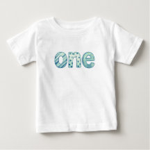 Camiseta infantil Um padrão azul para o primeiro a