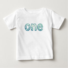 Camiseta infantil Um padrão azul para o primeiro a