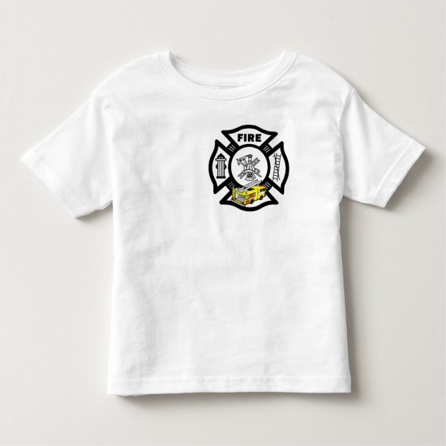 Camiseta Infantil Um salvamento amarelo do carro de bombeiros (Frente)