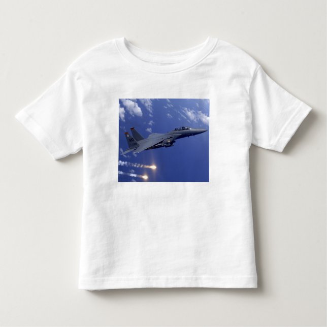 Camiseta Infantil Uma Águia de Greve da Força Aérea F-15E (Frente)