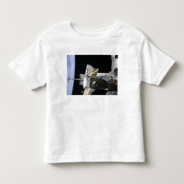 Camiseta Infantil Uma nave espacial Soyuz atracada (Frente)
