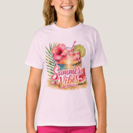 Camiseta Infantil Unisex Vibrações de Verão