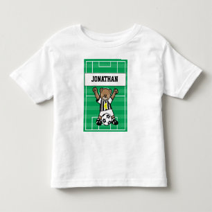 Camiseta Infantil Urso de peluche Personalizado de Futebol Cute (blk