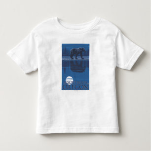Camiseta Infantil Urso no luar - capa da montagem, Oregon