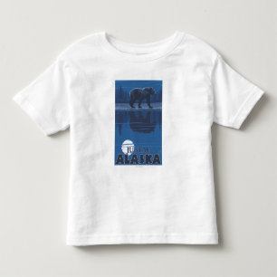 Camiseta Infantil Urso no luar - Juneau, Alaska