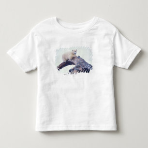 Camiseta Infantil Urso polar em cima de um osso da mandíbula de uma