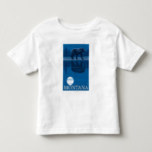 Camiseta Infantil Urso que anda em viagens vintage do luar
