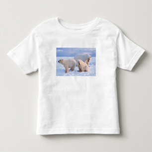 Camiseta Infantil Ursoaica com filhotes no gelo da costa