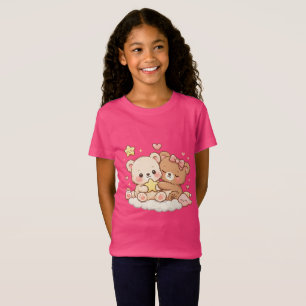 Camiseta Infantil Ursos Teddy Kawaii Fofa