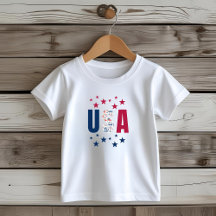 Camiseta infantil USA 4 de Julho com Estrelas