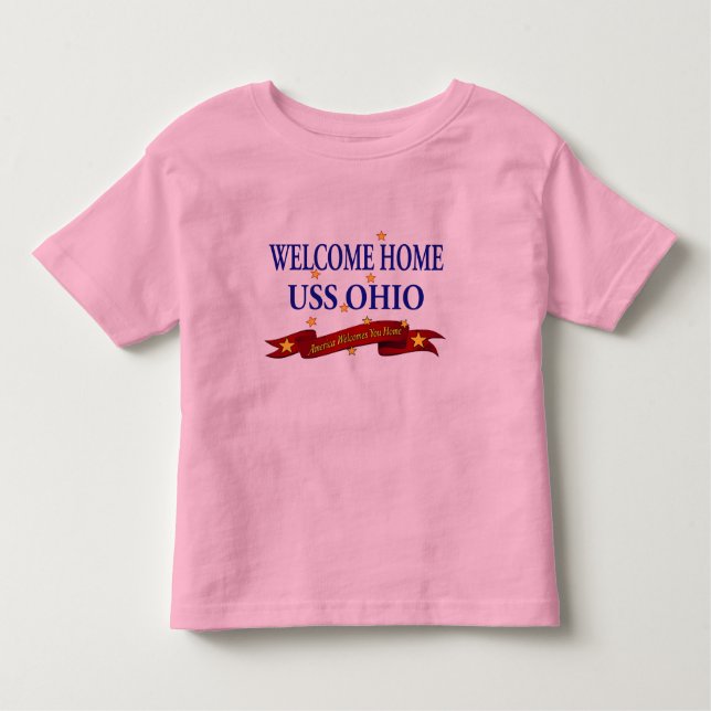 Camiseta Infantil USS Home bem-vindo Ohio (Frente)