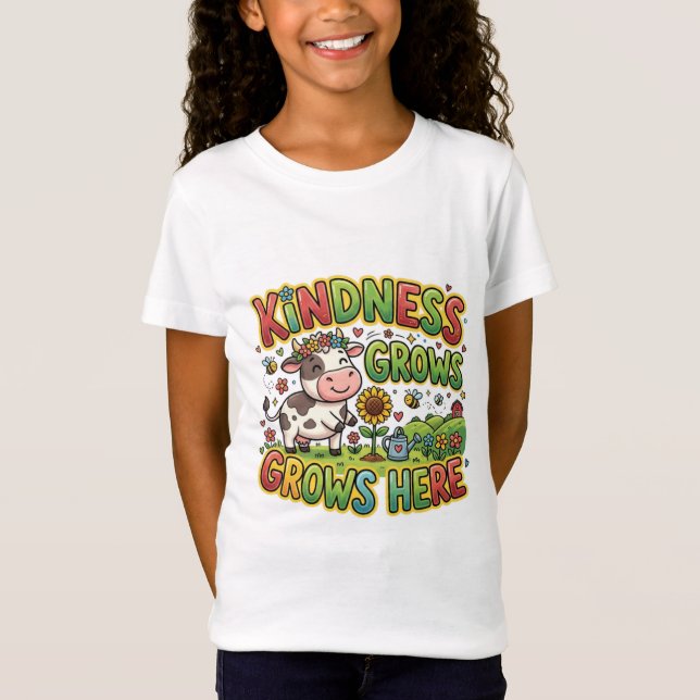Camiseta Infantil Vaca Fofa 'A Bondade Cresce Aqui (Frente)