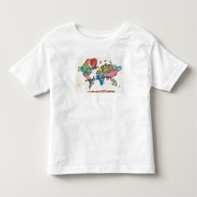 Camiseta Infantil Vagueie frequentemente, vagueie sempre mapa com (Frente)
