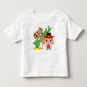 Camiseta Infantil Vaqueira e cavalo