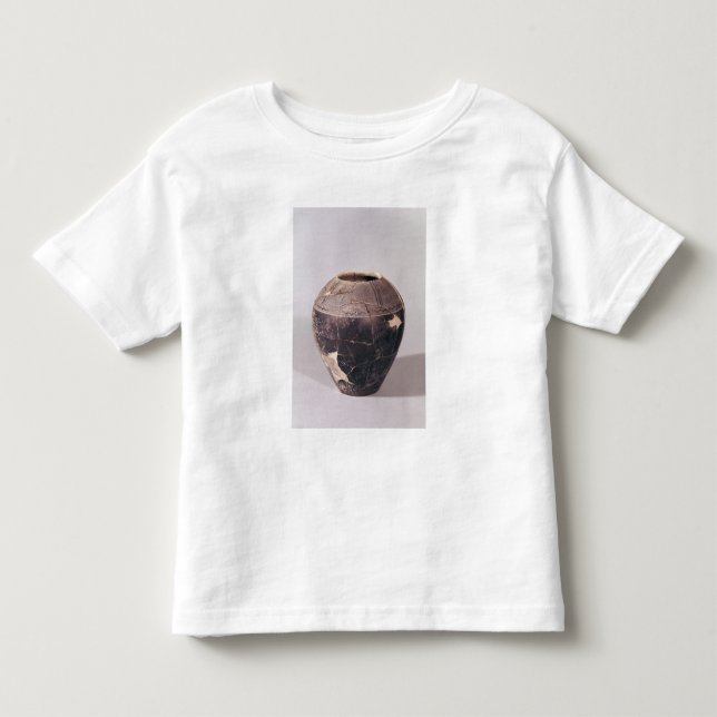 Camiseta Infantil Vaso do engobo decorado com linhas undulating (Frente)