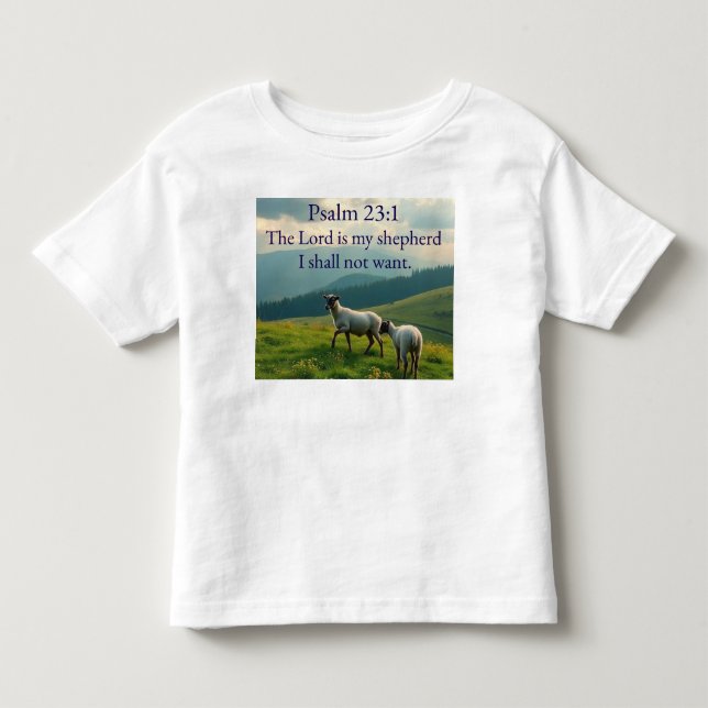 Camiseta Infantil Versículo Bíblico Salmo 23:1 (Frente)