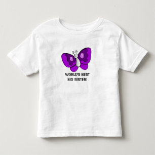 Camiseta Infantil Vestido de Criança Irmã Mais Velha Melhor Borbolet