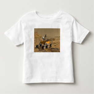 Camiseta Infantil Viagens do Laboratório de Ciência Mars perto de um