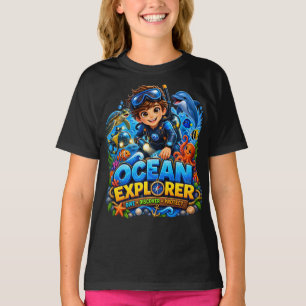 Camiseta Infantil Vida Marinha Ocean Explorer