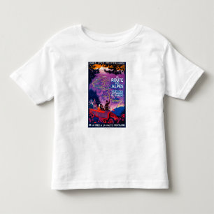 Camiseta Infantil Vintage PosterEurope do DES Alpes da rota do La