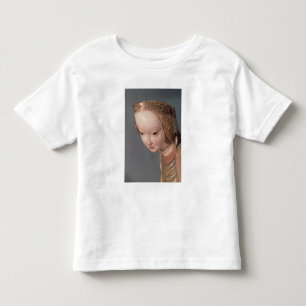 Camiseta Infantil Virgin e criança, detalhe da cabeça do