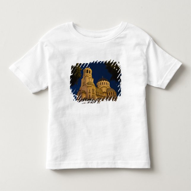 Camiseta Infantil Visão noturna da Catedral de Alexander Nevski (Frente)