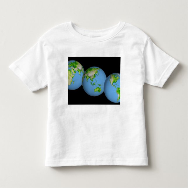 Camiseta Infantil Visões topográficas do mundo (Frente)