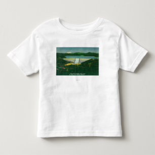 Camiseta Infantil Vista aérea da represa de Shasta, lago, montanha