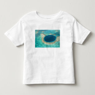 Camiseta Infantil Vista aérea de Blue Hole, barco a vela ancorado