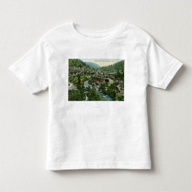Camiseta Infantil Vista aérea do CityDunsmuir, CA (Frente)