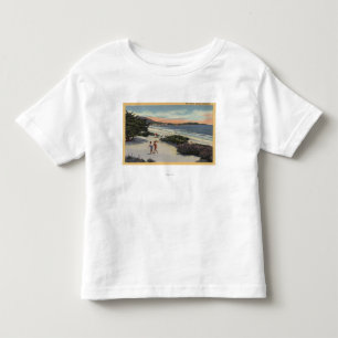 Camiseta Infantil Vista da praia, passeio dos Sunbathers