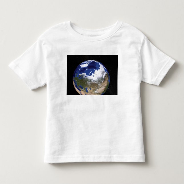 Camiseta Infantil Vista da Terra mostrando a região do Ártico (Frente)