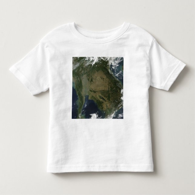Camiseta Infantil Vista de satélite da Indochina (Frente)