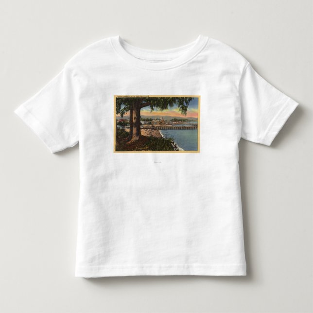 Camiseta Infantil Vista do casino & do cais de uma distância (Frente)